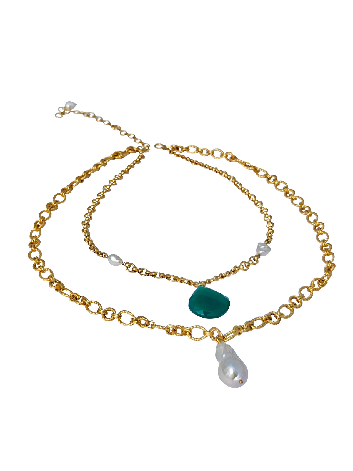 Haritamani Haar – flat lay product shot, white background angled view