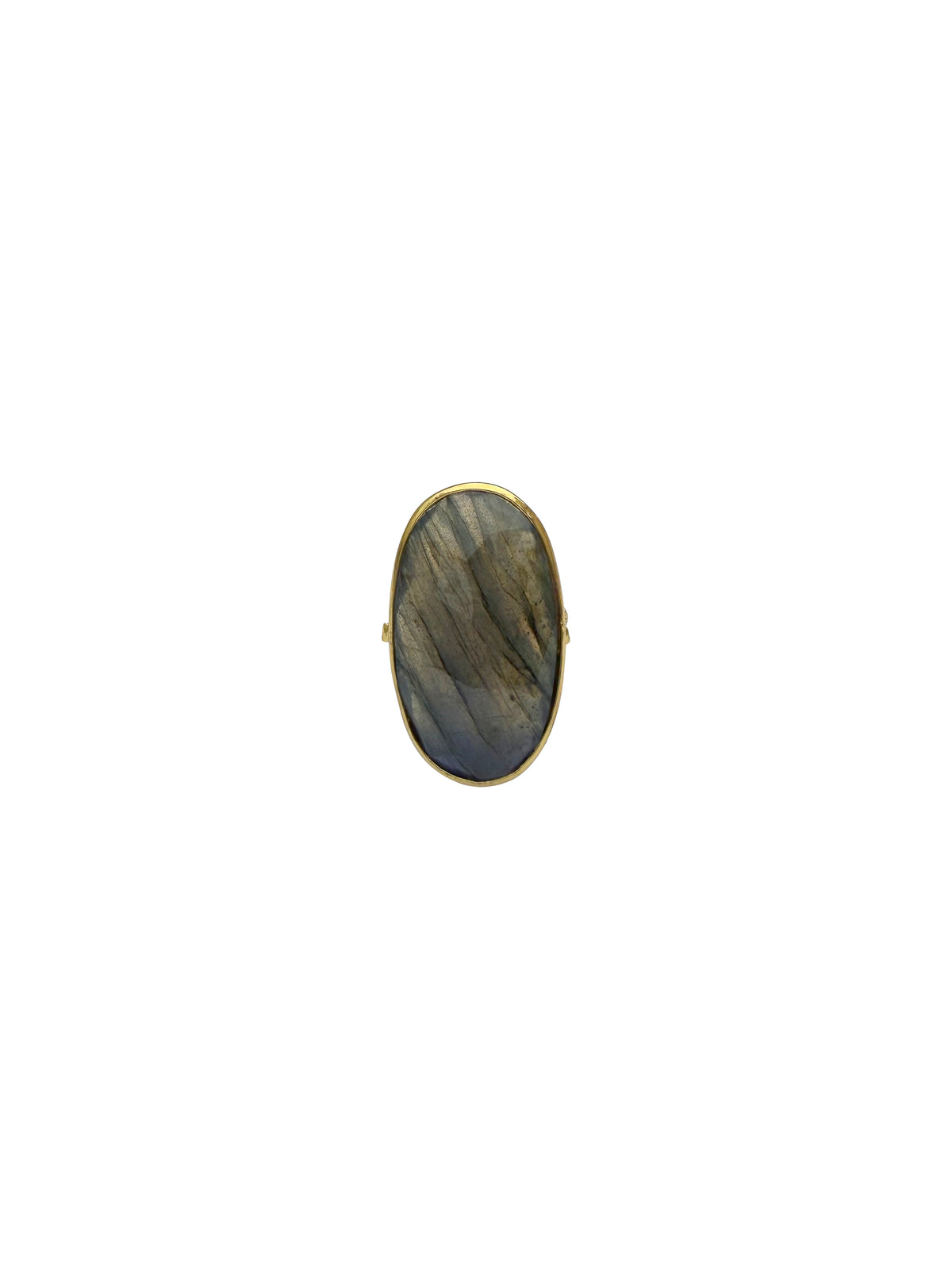Nabhaśilā | Labradorite Oval Cabochon Statement Ring in 22k Gold Plated