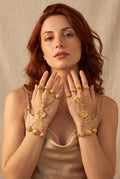 Pushpāvalī | Brass Alloy Four-Finger Hand Harness in 22k Gold Plated | Hath Phool